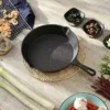 1PCS Small Frying Pan Cast Iron Uncoated Black Suitable For Fried Food Cooking And Stir Frying 4