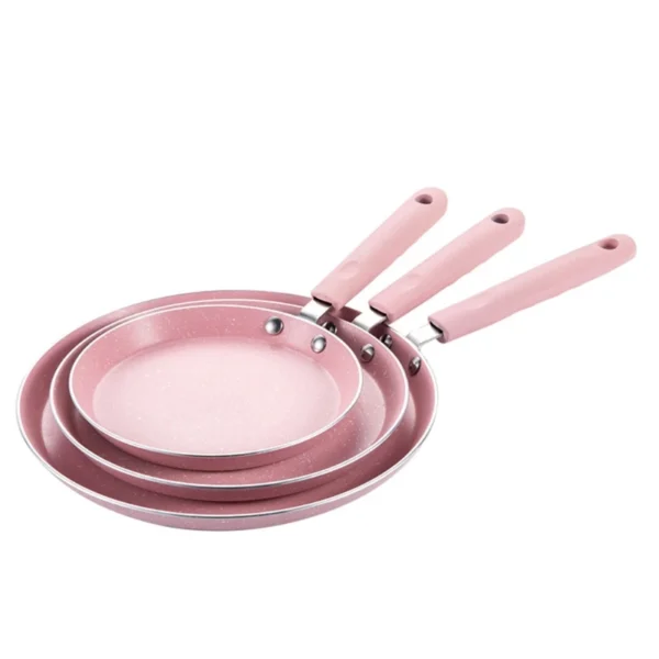 kf S78d1117a4ced4d24baf7278413107f8az Flat Bottom Pan Pink Non Stick Pot for Gas Stoves and Cooker Use Mini Omelettes Fried